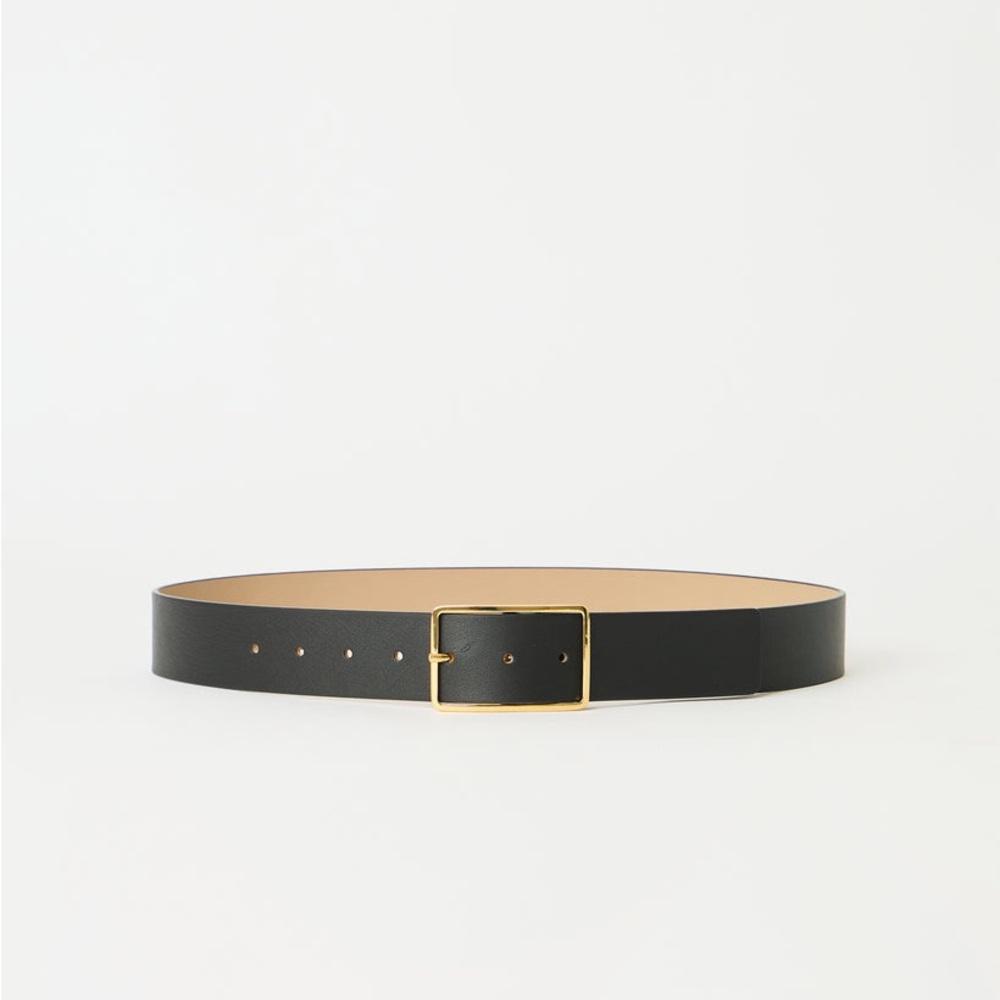 B-Low the Belt Milla- Black Leather Belt with Gold Buckle